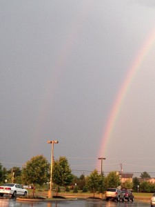 The actual rainbow I saw as I came out of the store