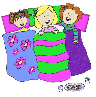 little girls sleepover clipart images